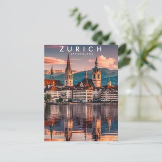 Zürich Zwitserland Reizen Briefkaart (Staand voorkant)