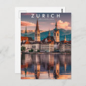 Zürich Zwitserland Reizen Briefkaart (Voorkant / Achterkant)
