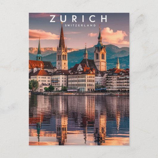Zürich Zwitserland Reizen Briefkaart (Voorkant)