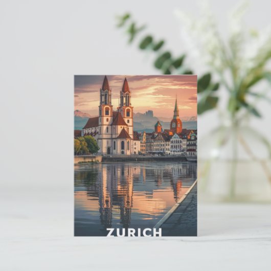 Zürich Zwitserland Reizen Briefkaart (Staand voorkant)