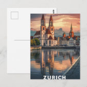 Zürich Zwitserland Reizen Briefkaart (Voorkant / Achterkant)