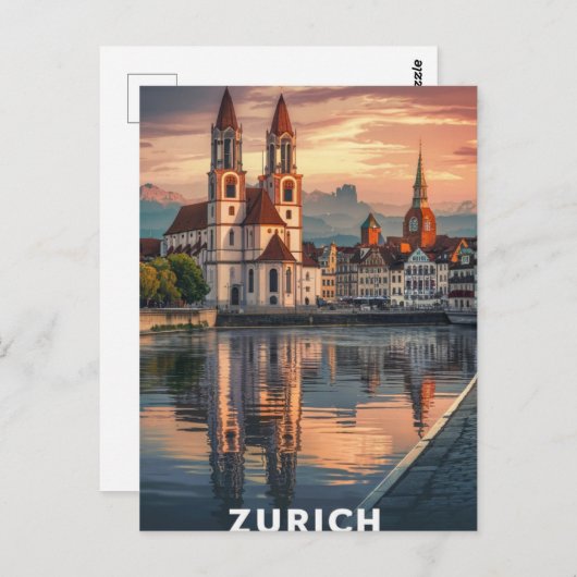 Zürich Zwitserland Reizen Briefkaart (Voorkant / Achterkant)
