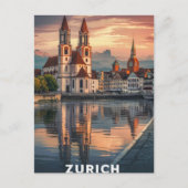 Zürich Zwitserland Reizen Briefkaart (Voorkant)