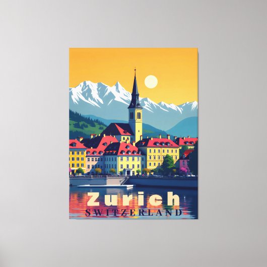 Zürich Zwitserland Reizen Canvas Afdruk (Voorkant)
