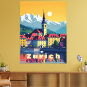 Zürich Zwitserland Reizen Canvas Afdruk (Insitu (Woonkamer))