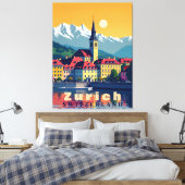 Zürich Zwitserland Reizen Canvas Afdruk (Insitu (Slaapkamer))