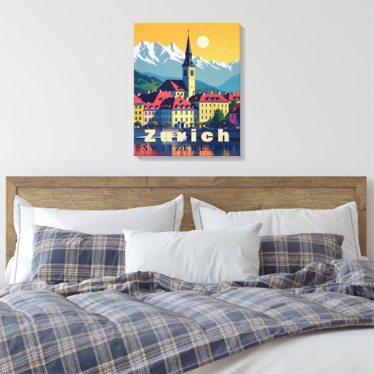 Zürich Zwitserland Reizen Canvas Afdruk (Insitu (Slaapkamer))
