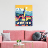 Zürich Zwitserland Reizen Canvas Afdruk (Insitu (Woonkamer))