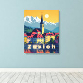 Zürich Zwitserland Reizen Canvas Afdruk (Insitu (Houten vloer))