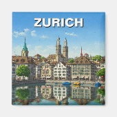 Zürich Zwitserland Reizen Magneet (Voorkant)