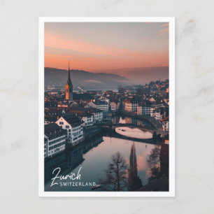 Zürich Zwitserland Reizen Plaats illustratie Briefkaart