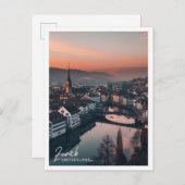 Zürich Zwitserland Reizen Plaats illustratie Briefkaart (Voorkant / Achterkant)
