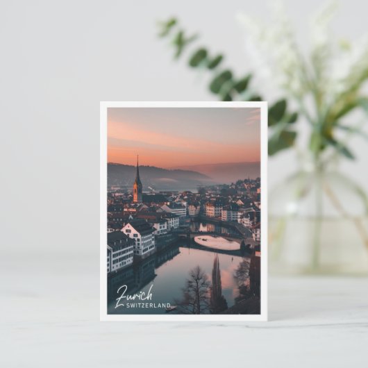 Zürich Zwitserland Reizen Plaats illustratie Briefkaart (Staand voorkant)