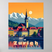 Zürich Zwitserland Reizen Poster (Voorkant)