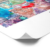 Zürich Zwitserland Reizen Waterverf Hand getekend Poster (Hoek)