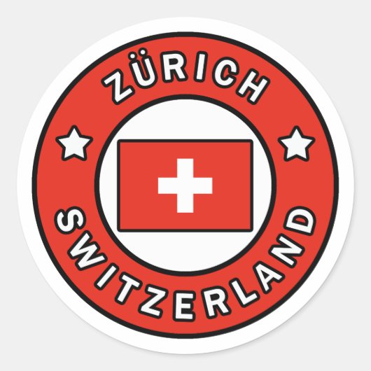 Zürich Zwitserland Ronde Sticker (Voorkant)