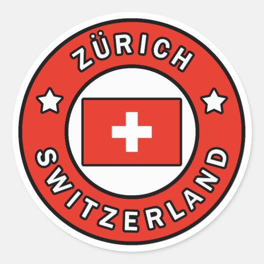 Zürich Zwitserland Ronde Sticker (Voorkant)