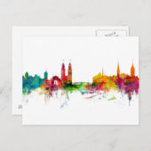 Zurich Zwitserland Skyline Briefkaart (Voorkant / Achterkant)