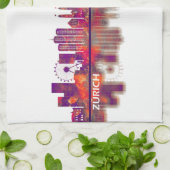 Zurich Zwitserland Skyline Theedoek (Gevouwen)