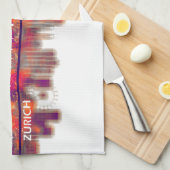 Zurich Zwitserland Skyline Theedoek (Quarter Fold)