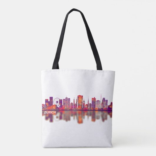 Zurich Zwitserland Skyline Tote Bag (Achterkant)