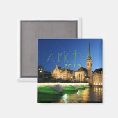 Zürich Zwitserland Souvenir Magnet Verander Jaar (Voorkant / Achterkant)