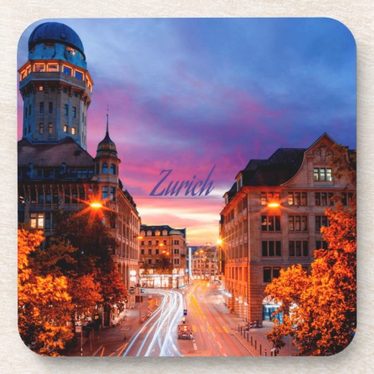 Zürich Zwitserland Sunset Bier Onderzetter (Voorkant)