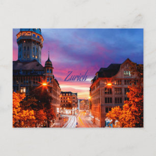 Zürich Zwitserland Sunset Briefkaart