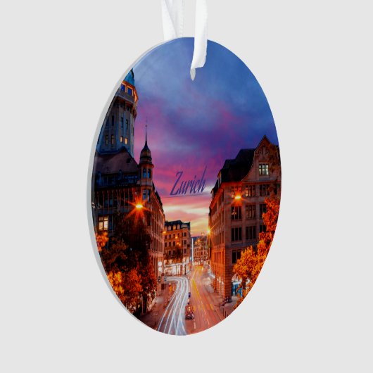 Zürich Zwitserland Sunset Ornament (voorkant)
