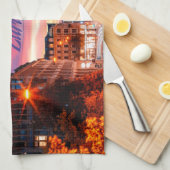 Zürich Zwitserland Sunset Theedoek (Quarter Fold)