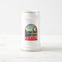 Zürich Zwitserland Travel Art Embleem