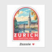 Zürich Zwitserland Travel Art Embleem Sticker (Vel)
