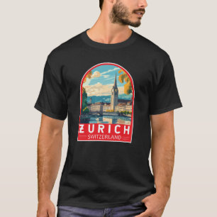 Zürich Zwitserland Travel Art Embleem T-shirt