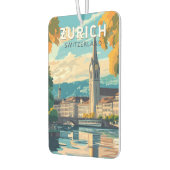 Zürich Zwitserland Travel Art Vintage Luchtverfrisser (Links)