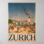 Zurich Zwitserland Vintage Poster (Voorkant)