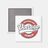 Zürich Zwitserland vintage stijl logo Magneet (Voorkant / Achterkant)