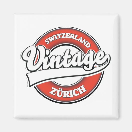 Zürich Zwitserland vintage stijl logo Magneet (Voorkant)