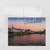 Zürich Zwitserland vroeg in de avond Briefkaart (Voorkant / Achterkant)