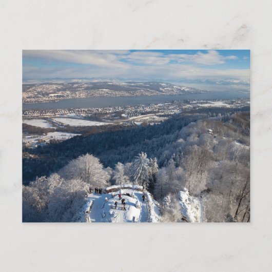 Zurich Zwitserland Winter Briefkaart (Voorkant)