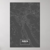 Zürich, Zwitserland (zwart wit) Poster (Voorkant)