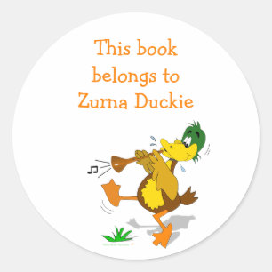 Zurna Duck Gepersonaliseerde Bookplate Sticker Sja