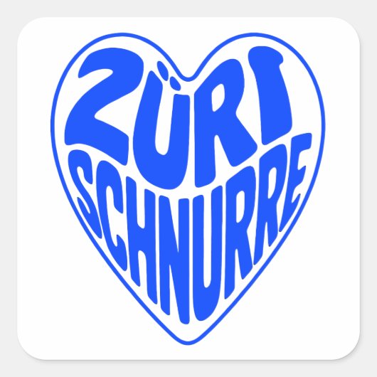 Zürri Schnurre Vierkante Sticker (Voorkant)