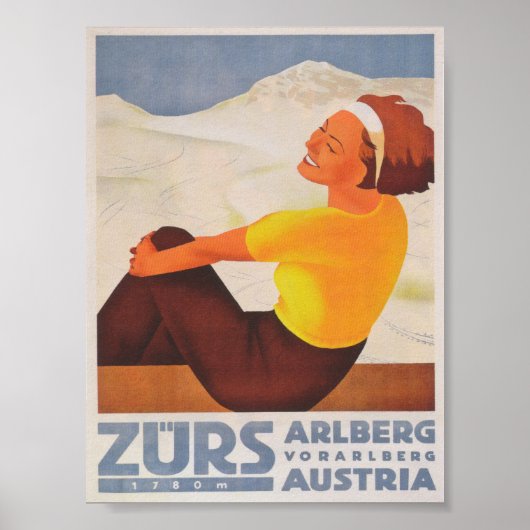 Zürs Austria Ski Poster (Voorkant)