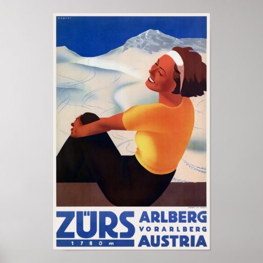 Zürs Austria Vintage Poster 1935 (Voorkant)