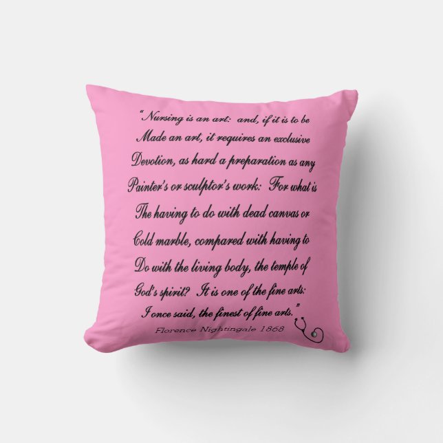 Zurse Afstuderen Pillow Florence Nightingale Words Kussen (Voorkant)