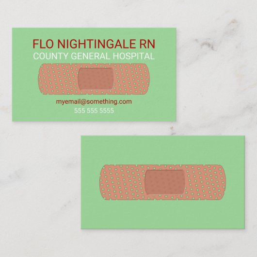 Zurse Bandage scrubs Green Visitekaartje (Voorkant / Achterkant)