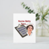 Zurse Betty zegt: "Doe je grote meisjesslipjes aan Briefkaart (Staand voorkant)