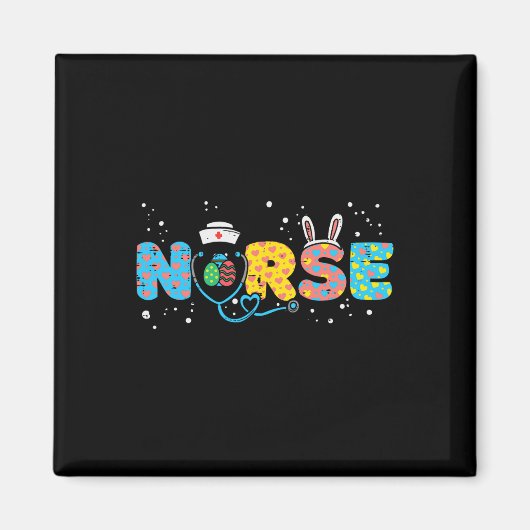 Zurse Bunny Ears Egg Stethoscope Cute Easter Scrub Magneet (Voorkant)