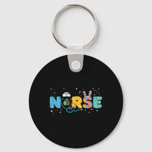 Zurse Bunny Ears Egg Stethoscope Cute Easter Scrub Sleutelhanger