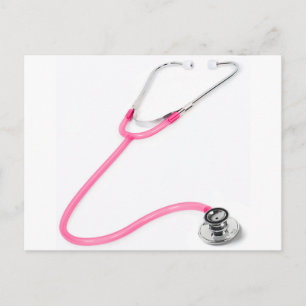 Zurse Doctor Roze Stethoscoop EMT Briefkaart